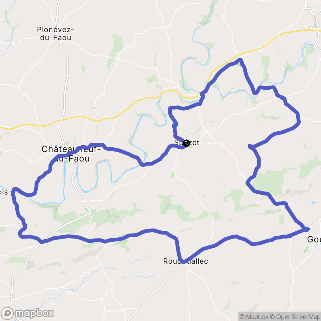 Spézet : carte du parcours de randonnée - France