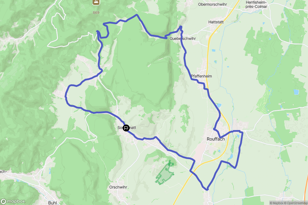 Soultzmatt : carte du parcours de randonnée - France
