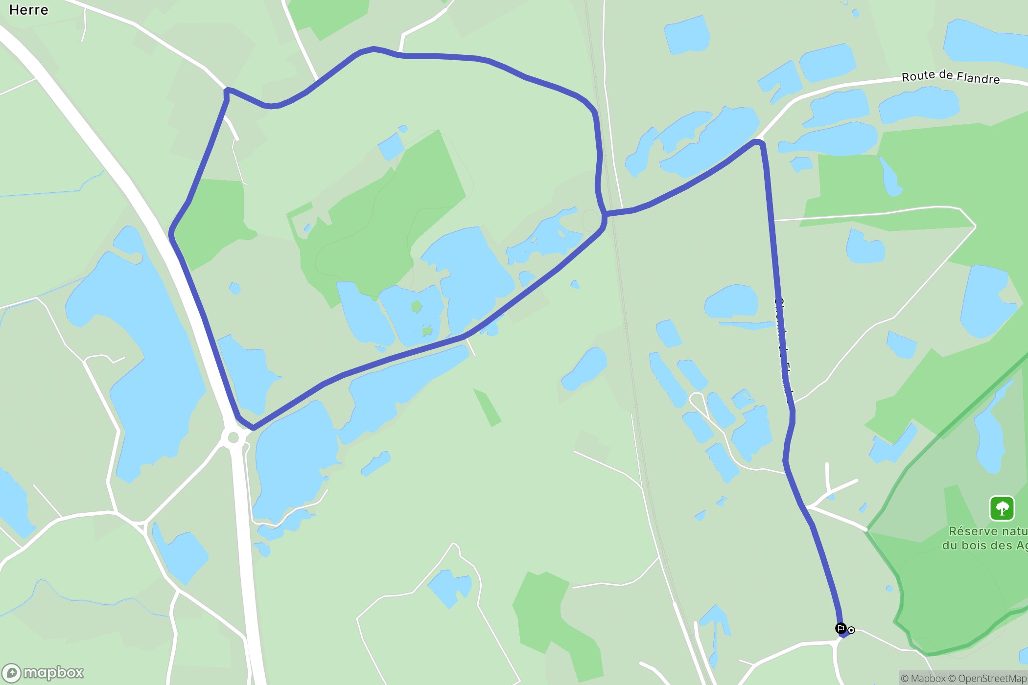 Rue : carte du parcours de randonnée - France