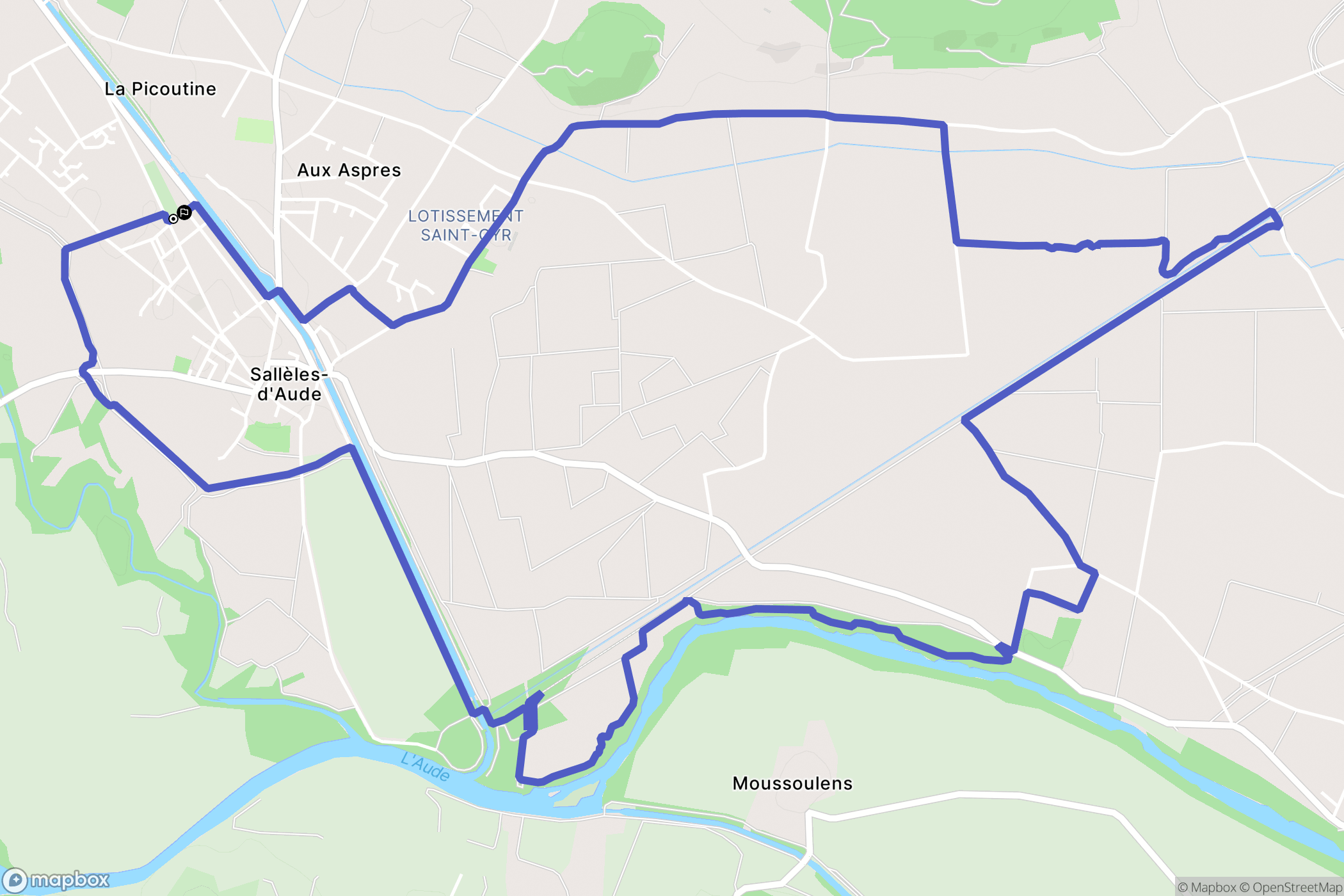 Sallèles-d'Aude : carte du parcours de randonnée - France