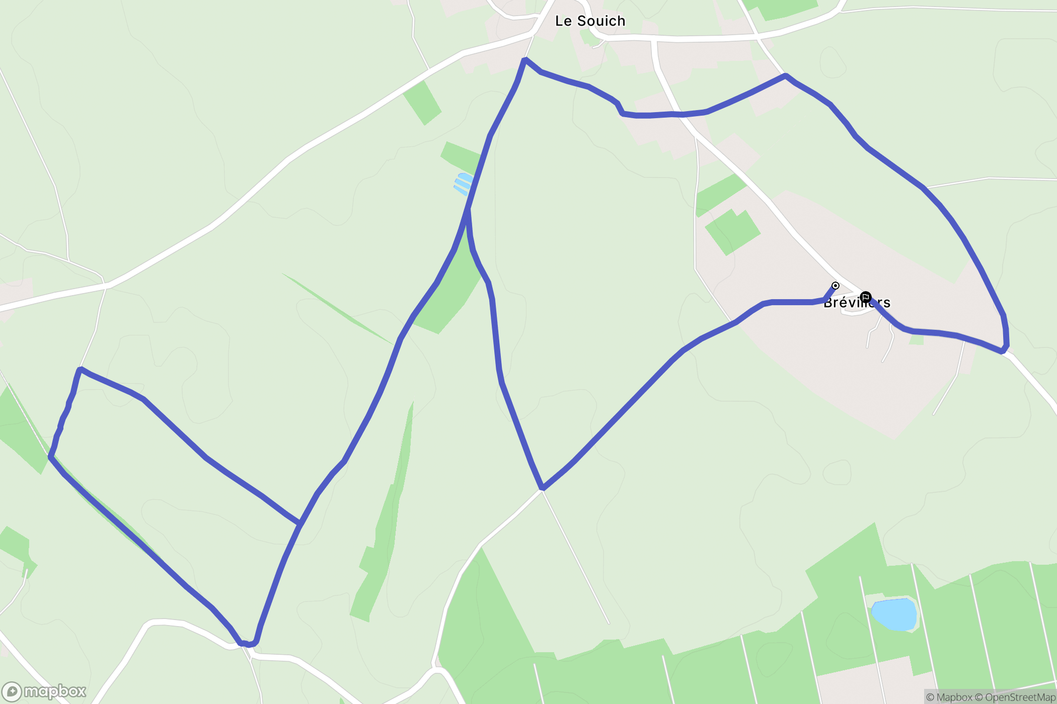 Brévillers : carte du parcours de randonnée - France