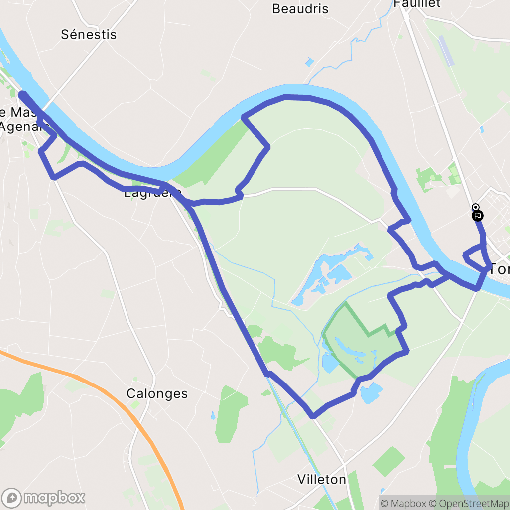 Tonneins : carte du parcours de randonnée - France