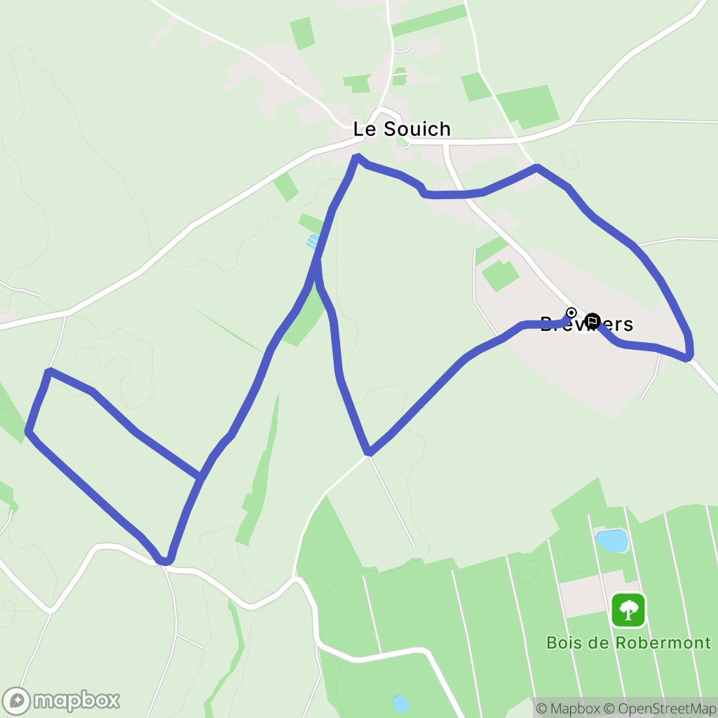 Brévillers : carte du parcours de randonnée - France