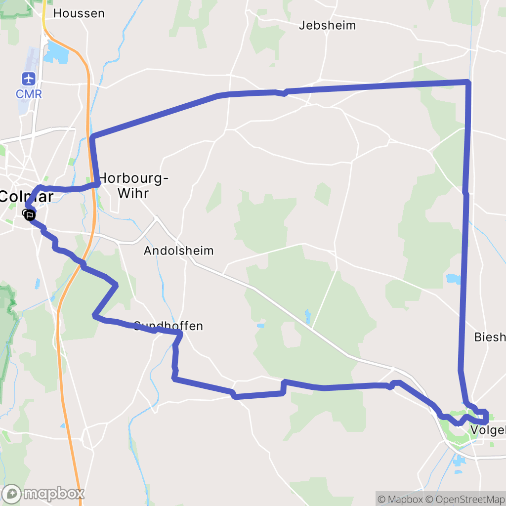 Colmar : carte du parcours de randonnée - France