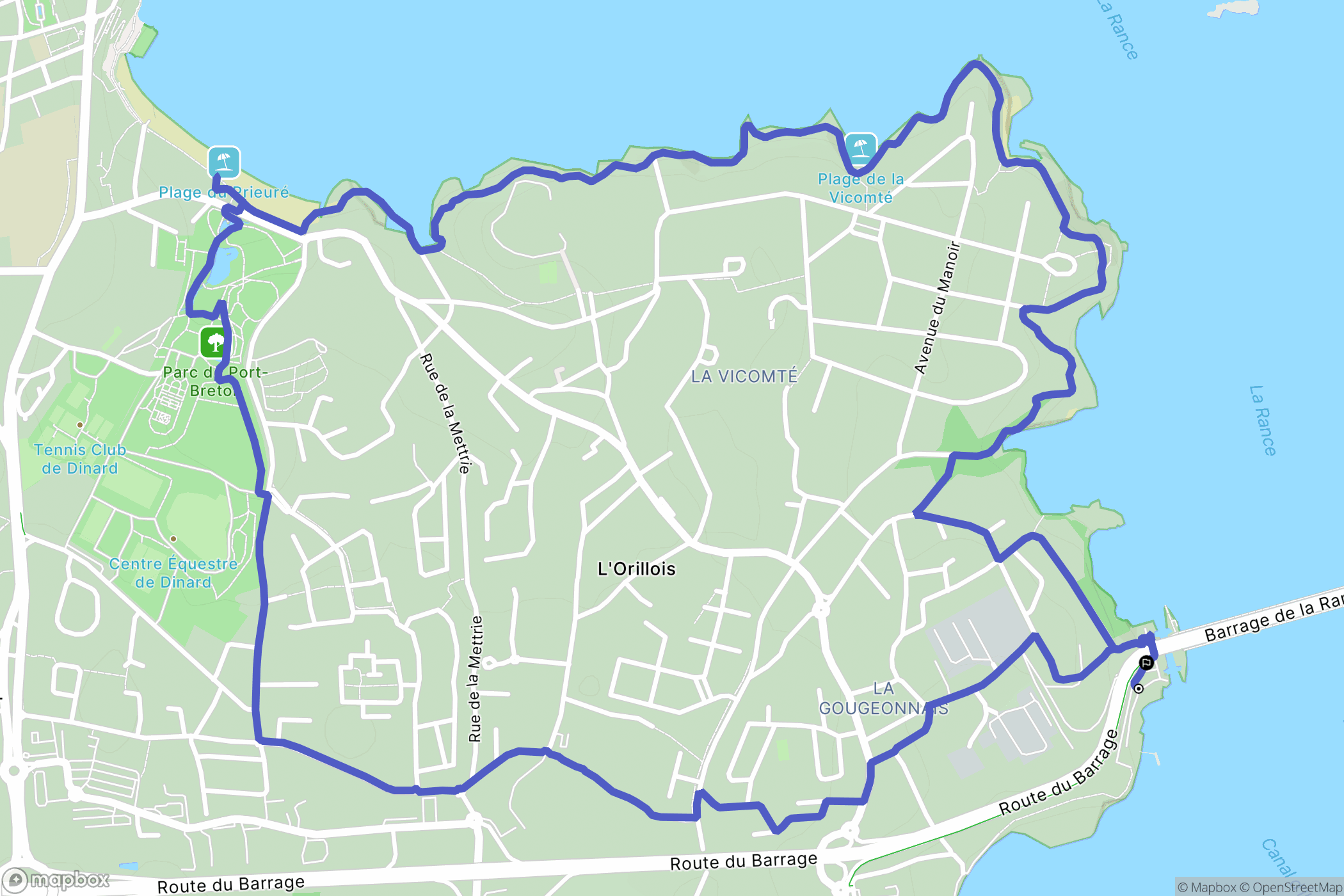 Saint-Malo : carte du parcours de randonnée - France