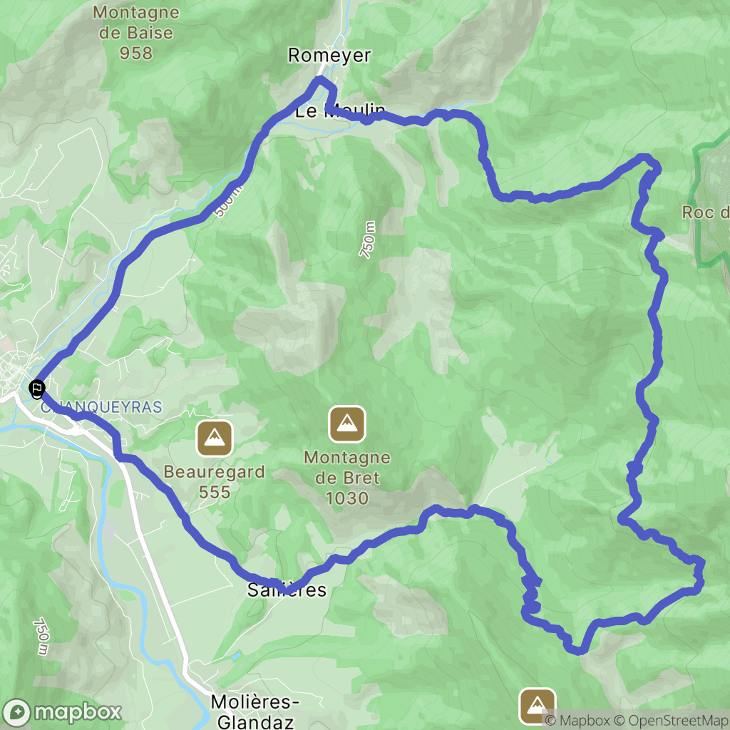 Die : carte du parcours de randonnée - France