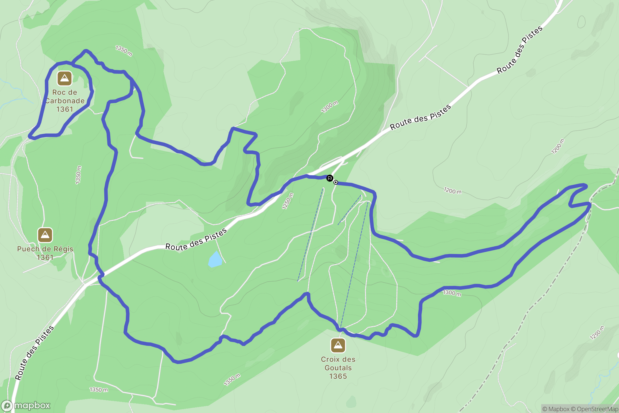 Saint-Urcize : carte du parcours de randonnée - France