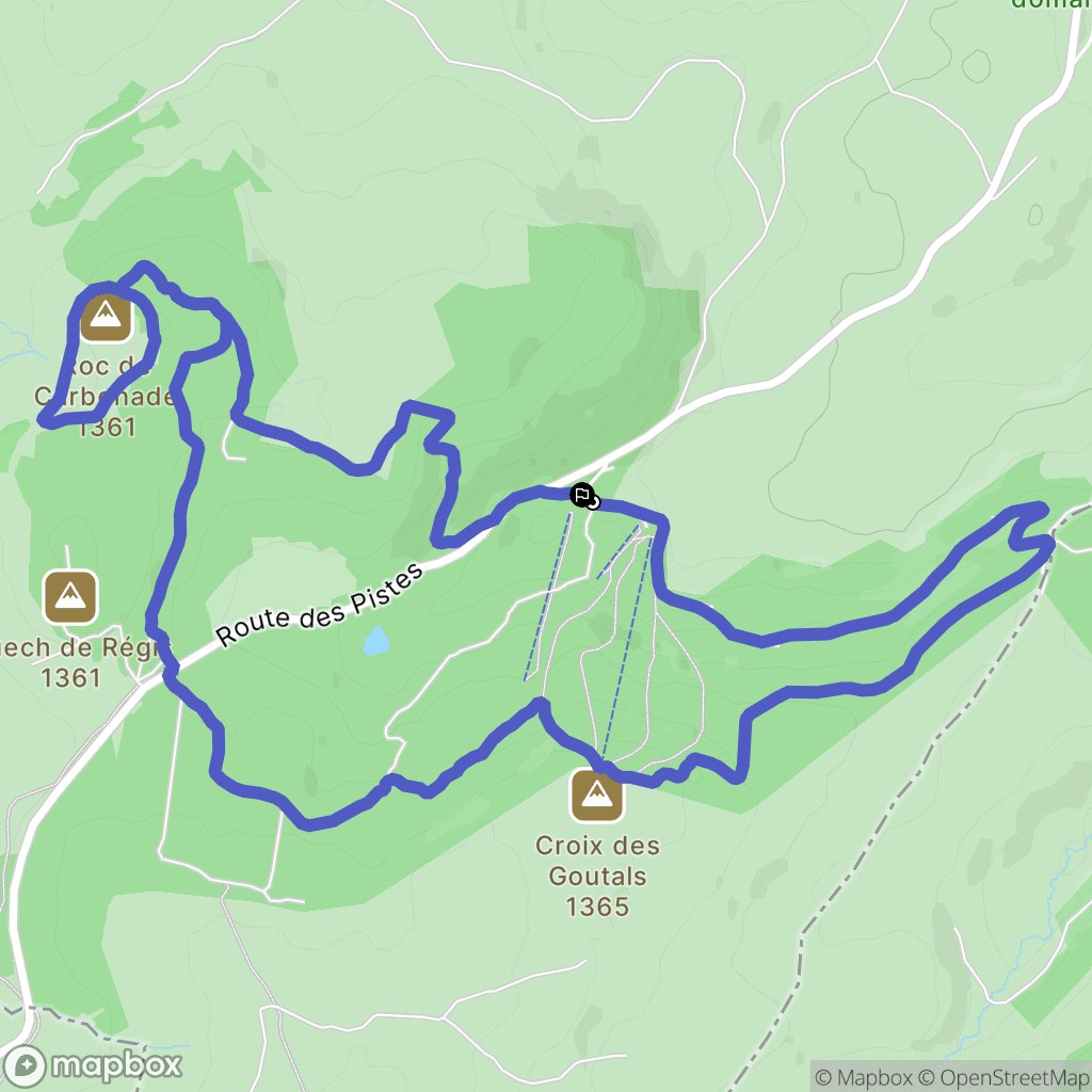Saint-Urcize : carte du parcours de randonnée - France