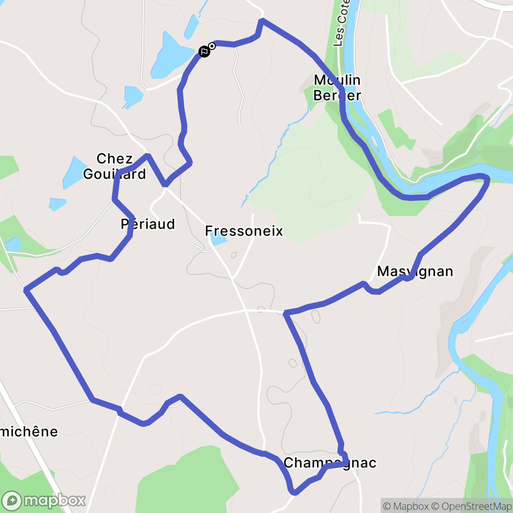 Val-d'Oire-et-Gartempe : carte du parcours de randonnée - France