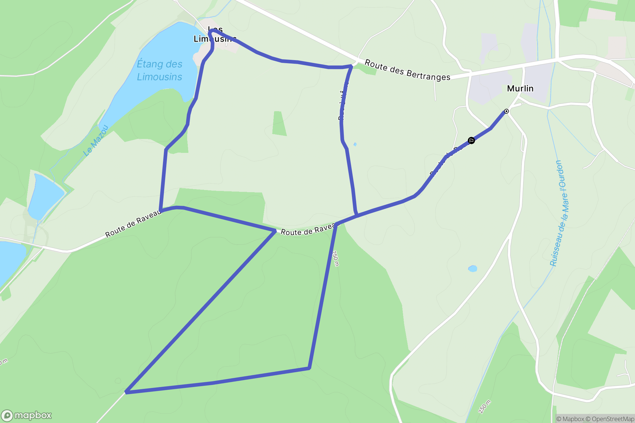 Murlin : carte du parcours de randonnée - France