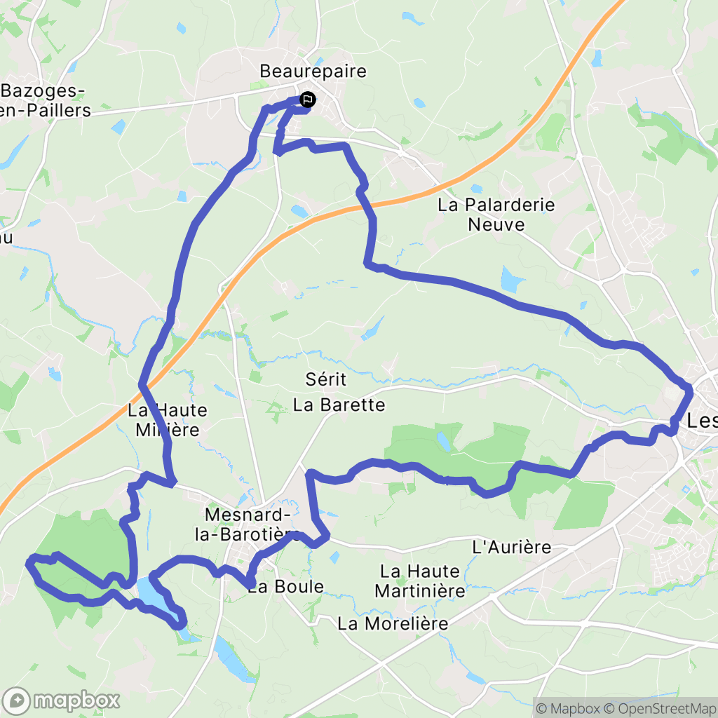 Beaurepaire : carte du parcours de randonnée - France