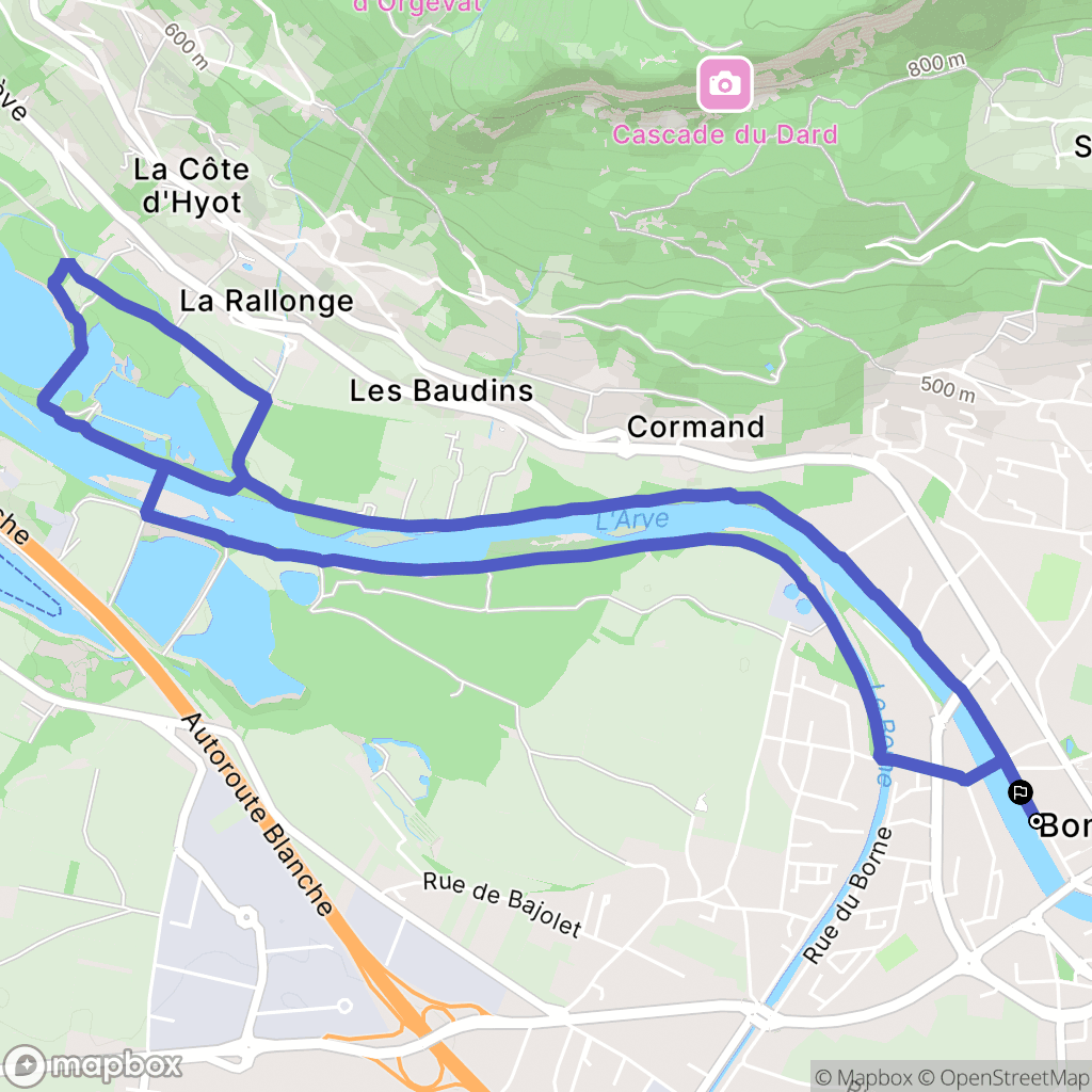 Bonneville : carte du parcours de randonnée - France