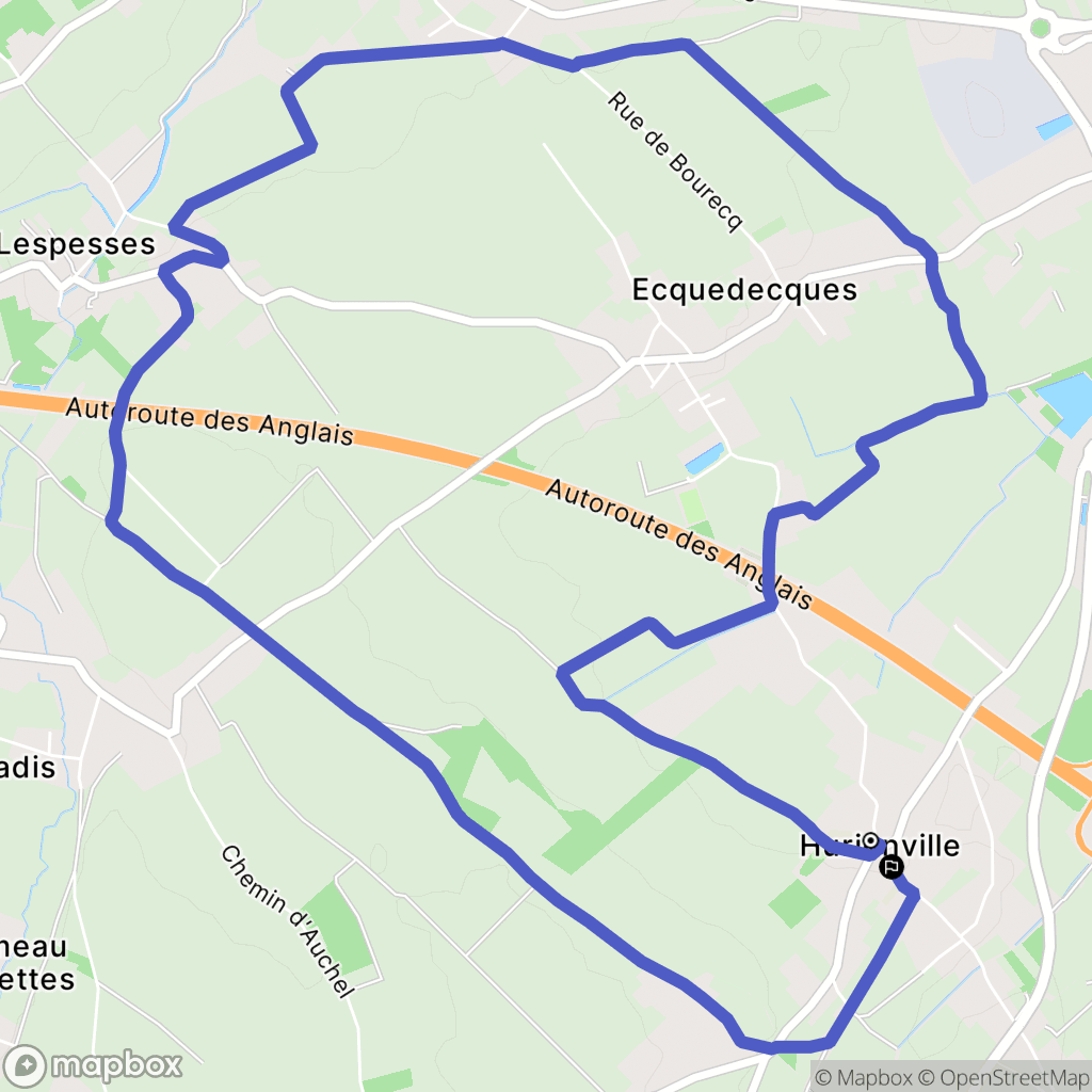 Lillers : carte du parcours de randonnée - France