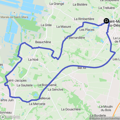 Saint-Mars-du-Désert : carte du parcours de randonnée - France