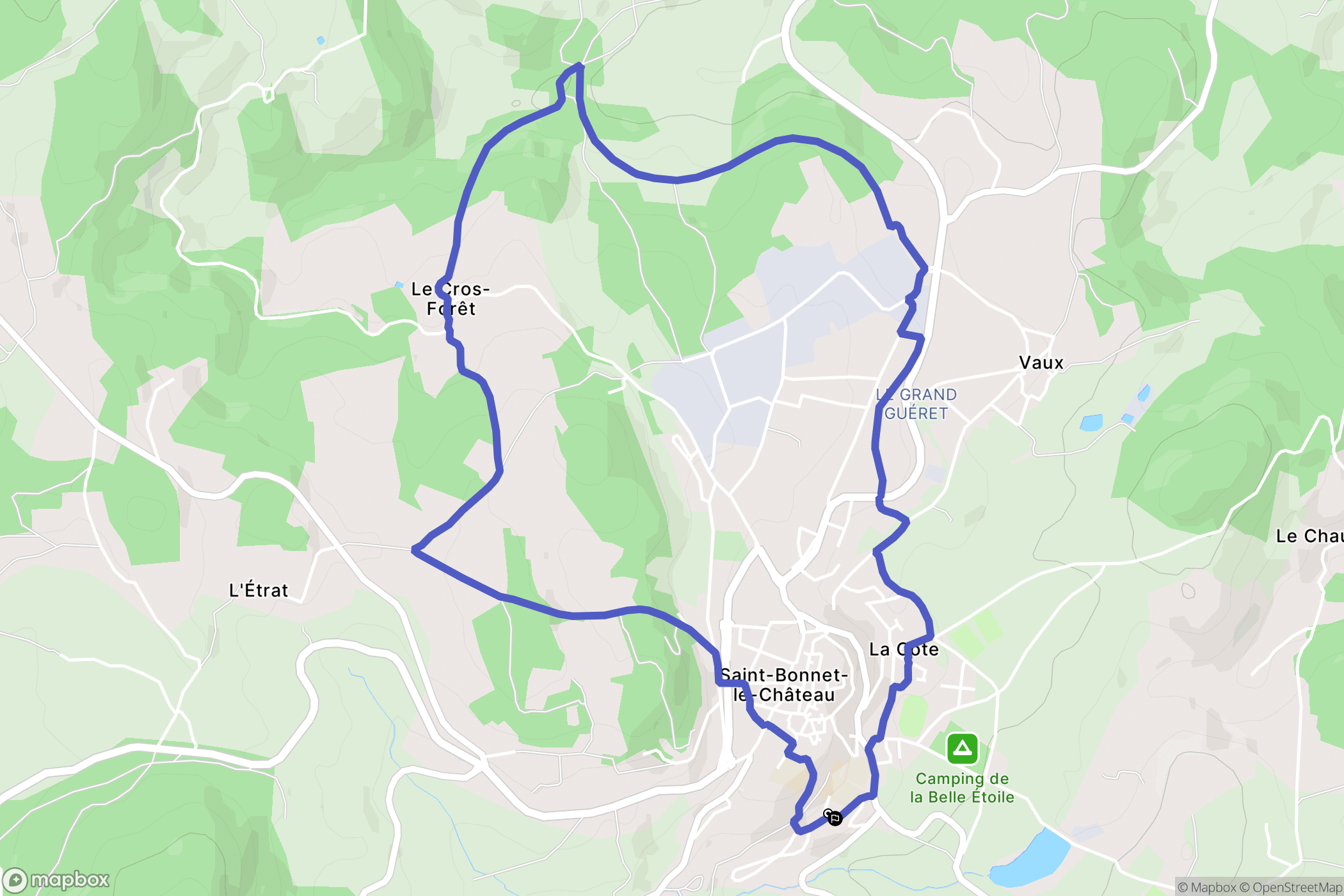 Saint-Bonnet-le-Château : carte du parcours de randonnée - France