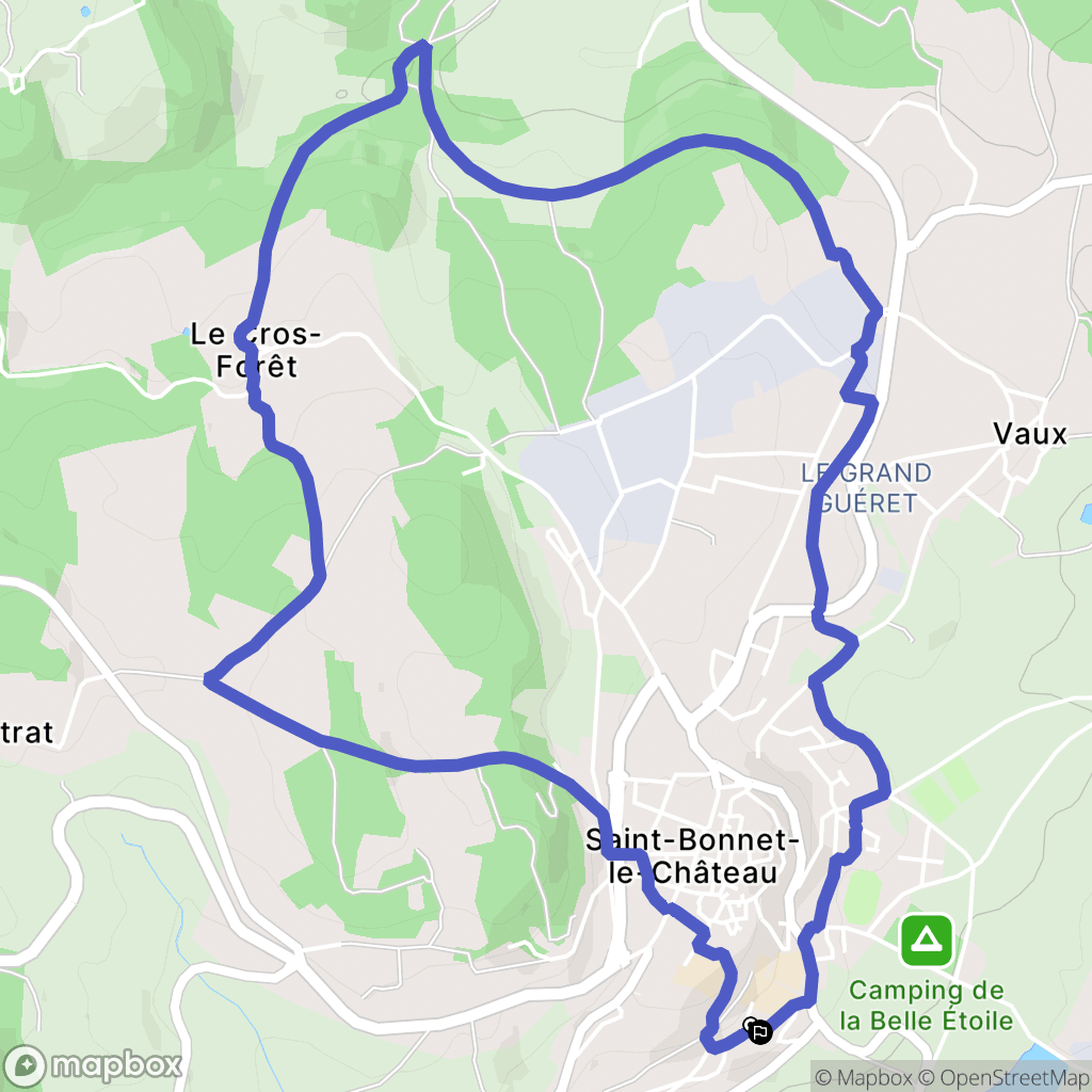 Saint-Bonnet-le-Château : carte du parcours de randonnée - France