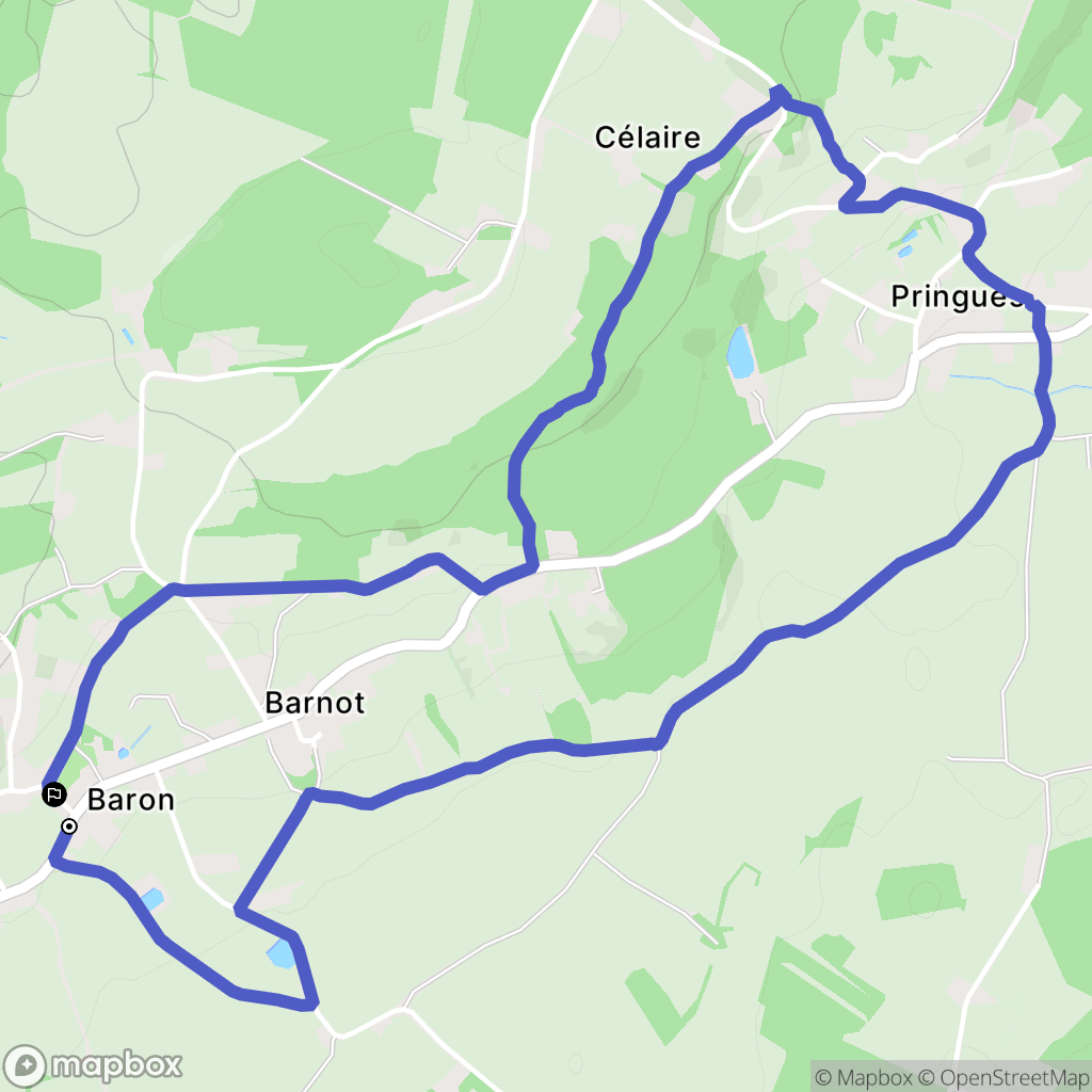 Baron : carte du parcours de randonnée - France