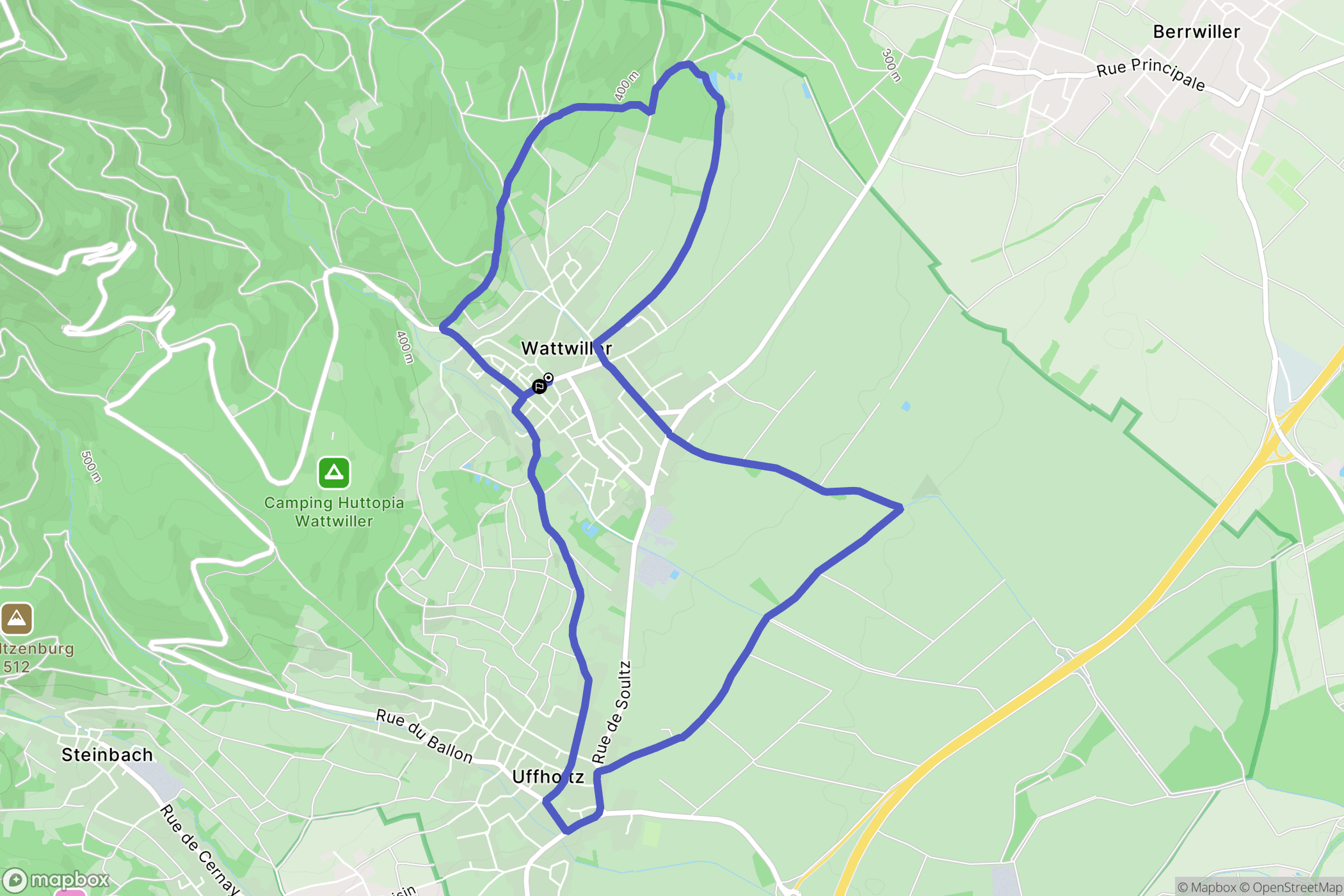 Wattwiller : carte du parcours de randonnée - France