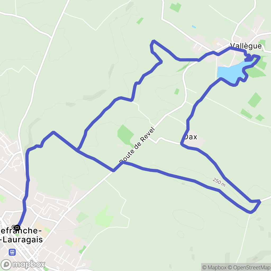 Villefranche-de-Lauragais : carte du parcours de randonnée - France