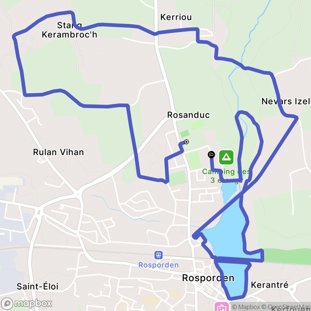 Rosporden : carte du parcours de randonnée - France