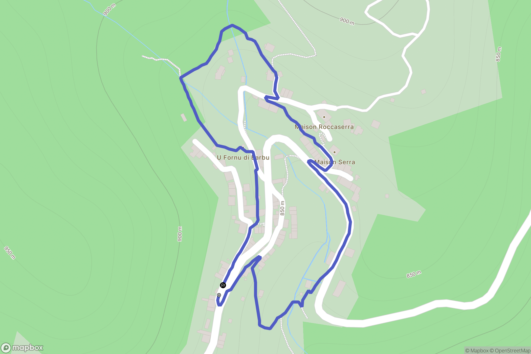 Serra-di-Scopamène : carte du parcours de randonnée - France