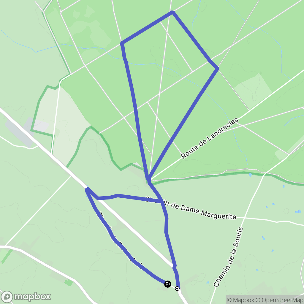 Landrecies : carte du parcours de randonnée - France