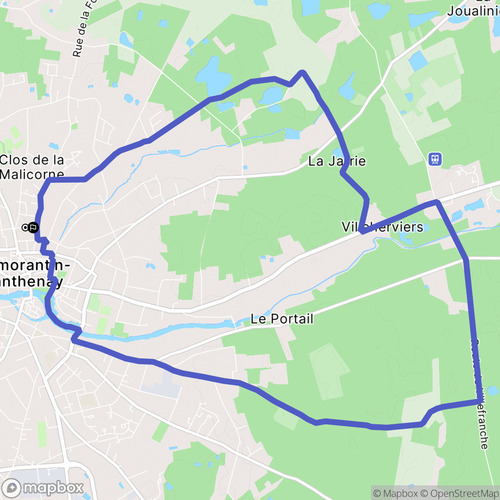 Romorantin-Lanthenay : carte du parcours de randonnée - France