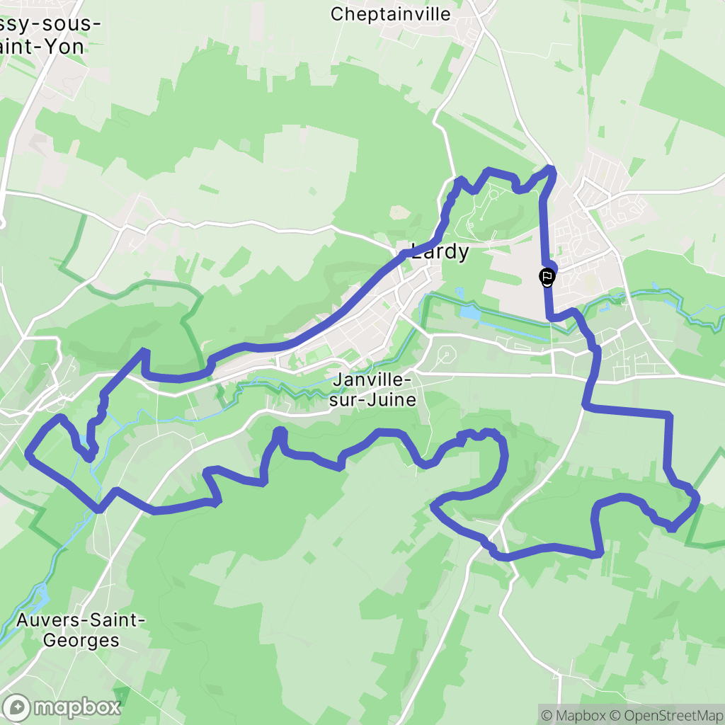 Lardy : carte du parcours de randonnée - France