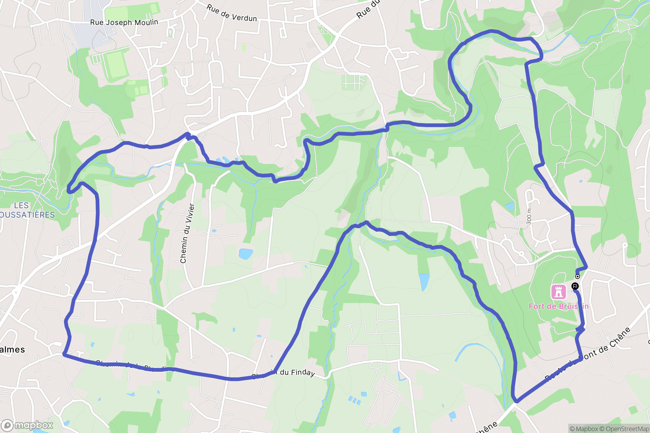 Francheville : carte du parcours de randonnée - France