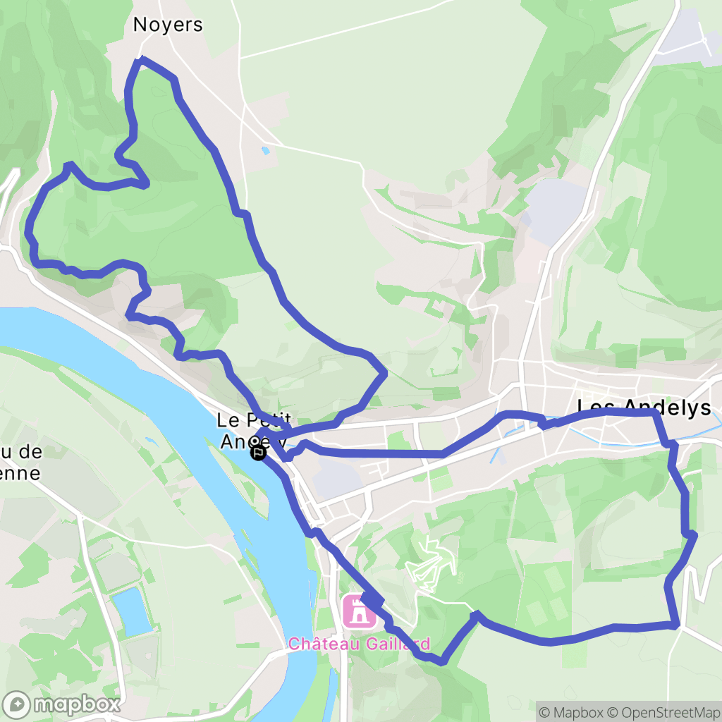 Les Andelys : carte du parcours de randonnée - France