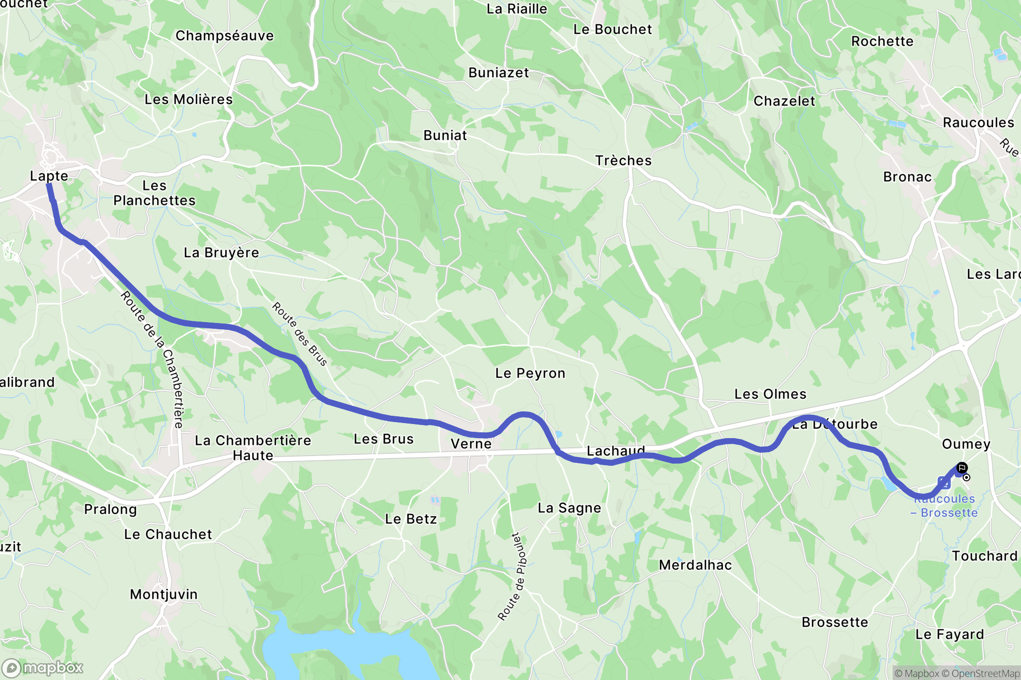 Raucoules : carte du parcours de randonnée - France