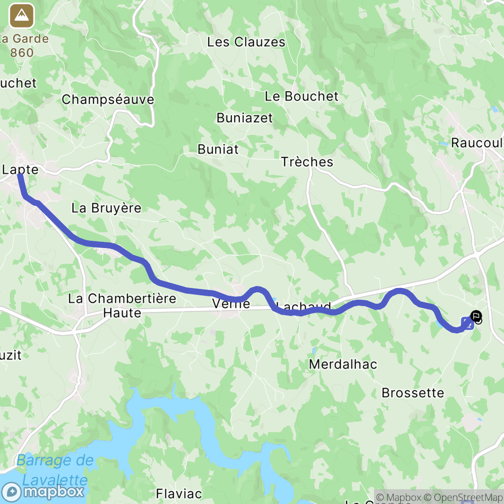Raucoules : carte du parcours de randonnée - France