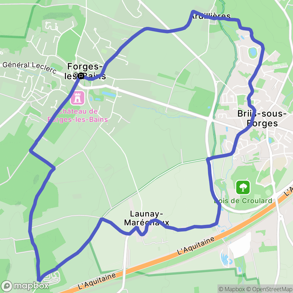 Forges-les-Bains : carte du parcours de randonnée - France