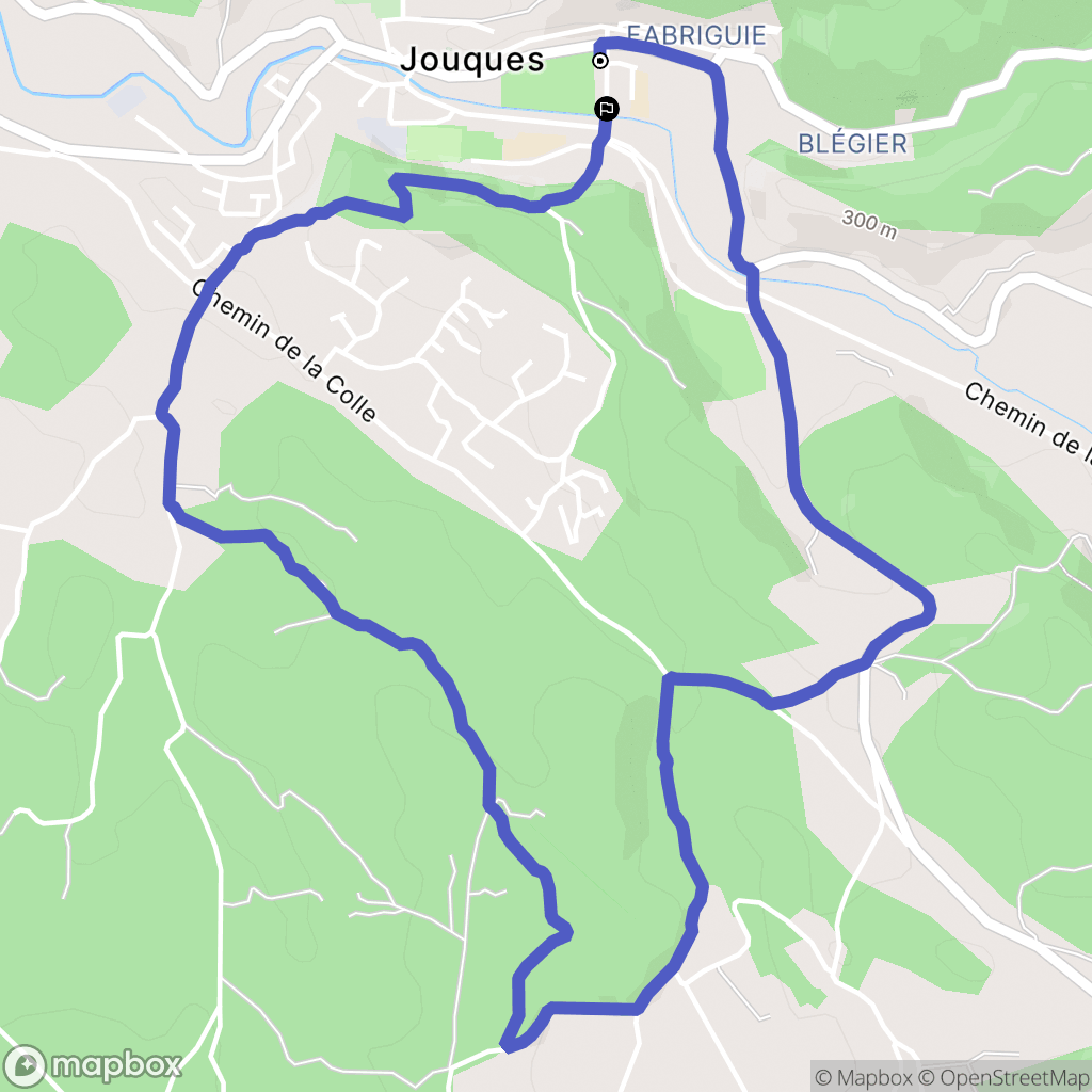 Jouques : carte du parcours de randonnée - France