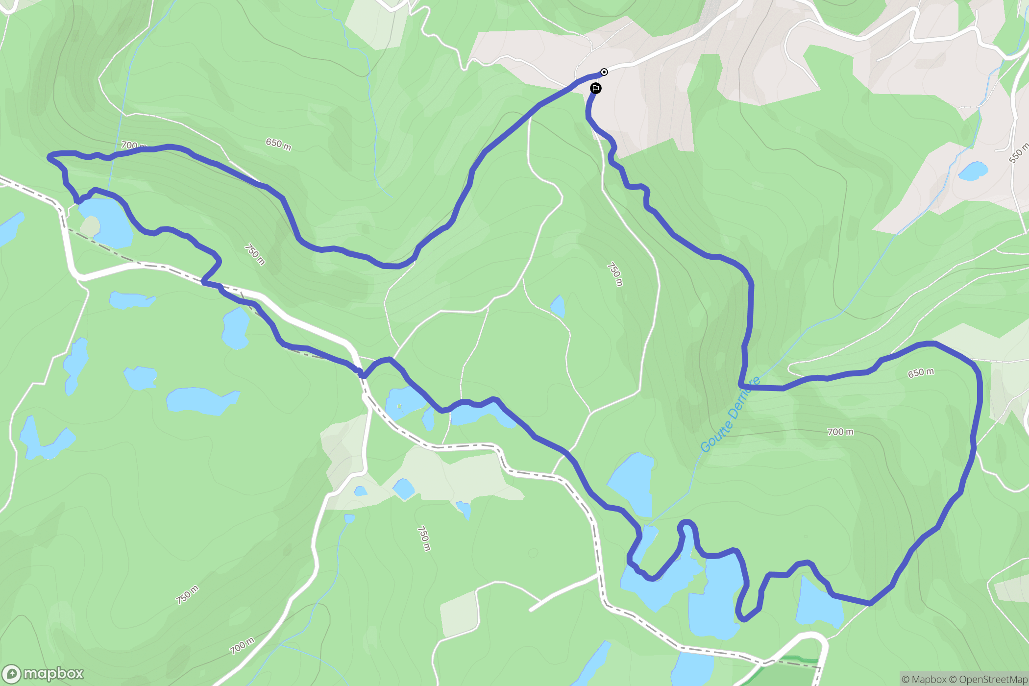 Ramonchamp : carte du parcours de randonnée - France