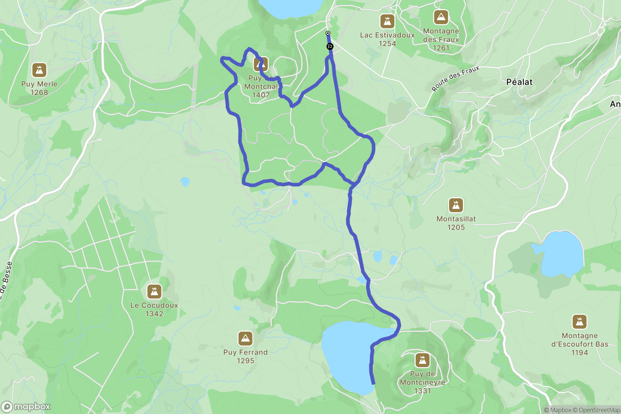 Besse-et-Saint-Anastaise : carte du parcours de randonnée - France