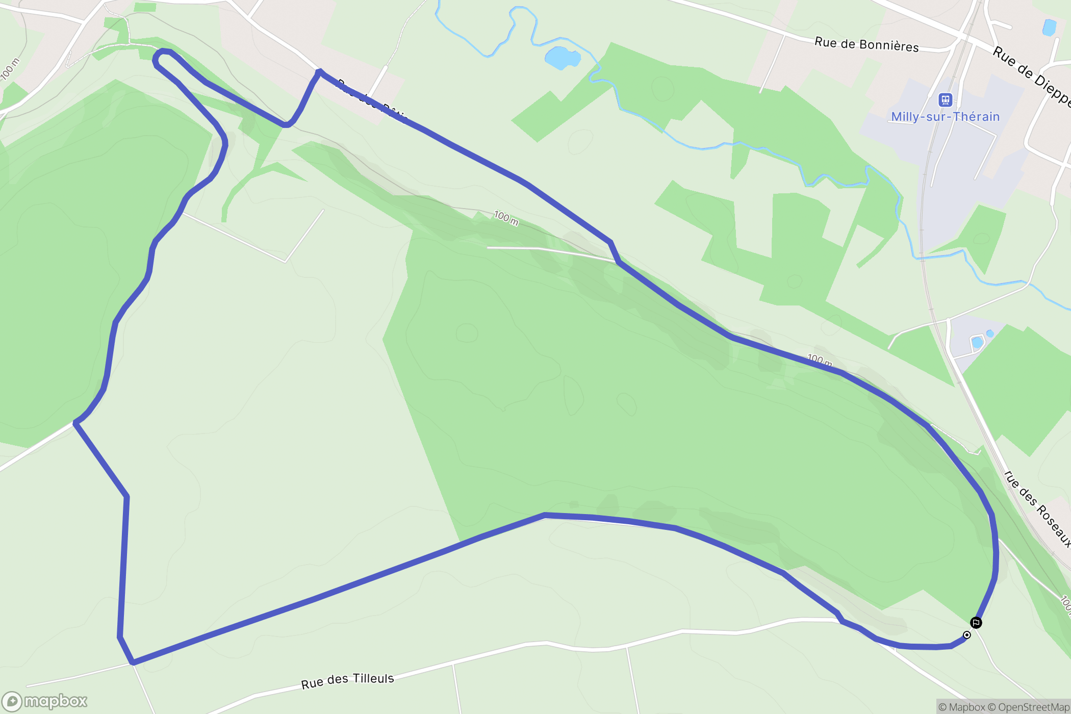La Neuville-Vault : carte du parcours de randonnée - France
