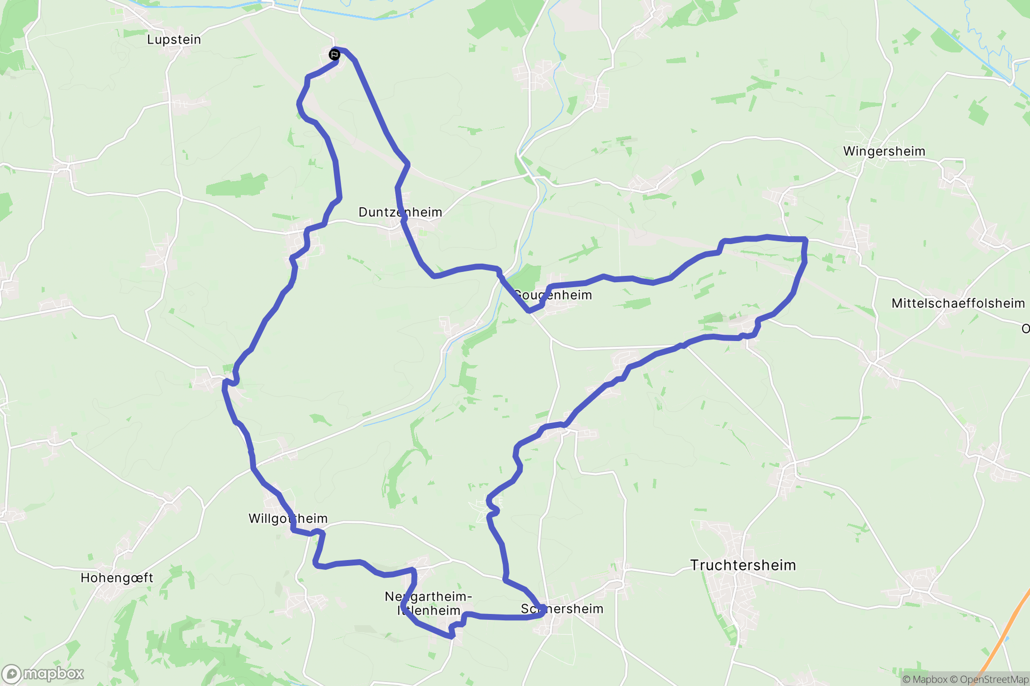 Ingenheim : carte du parcours de randonnée - France