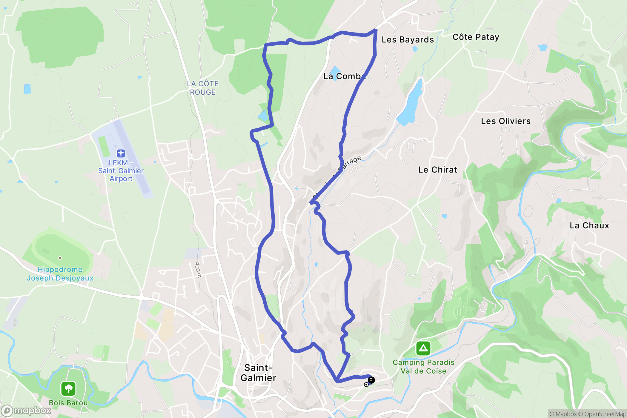 Saint-Galmier : carte du parcours de randonnée - France