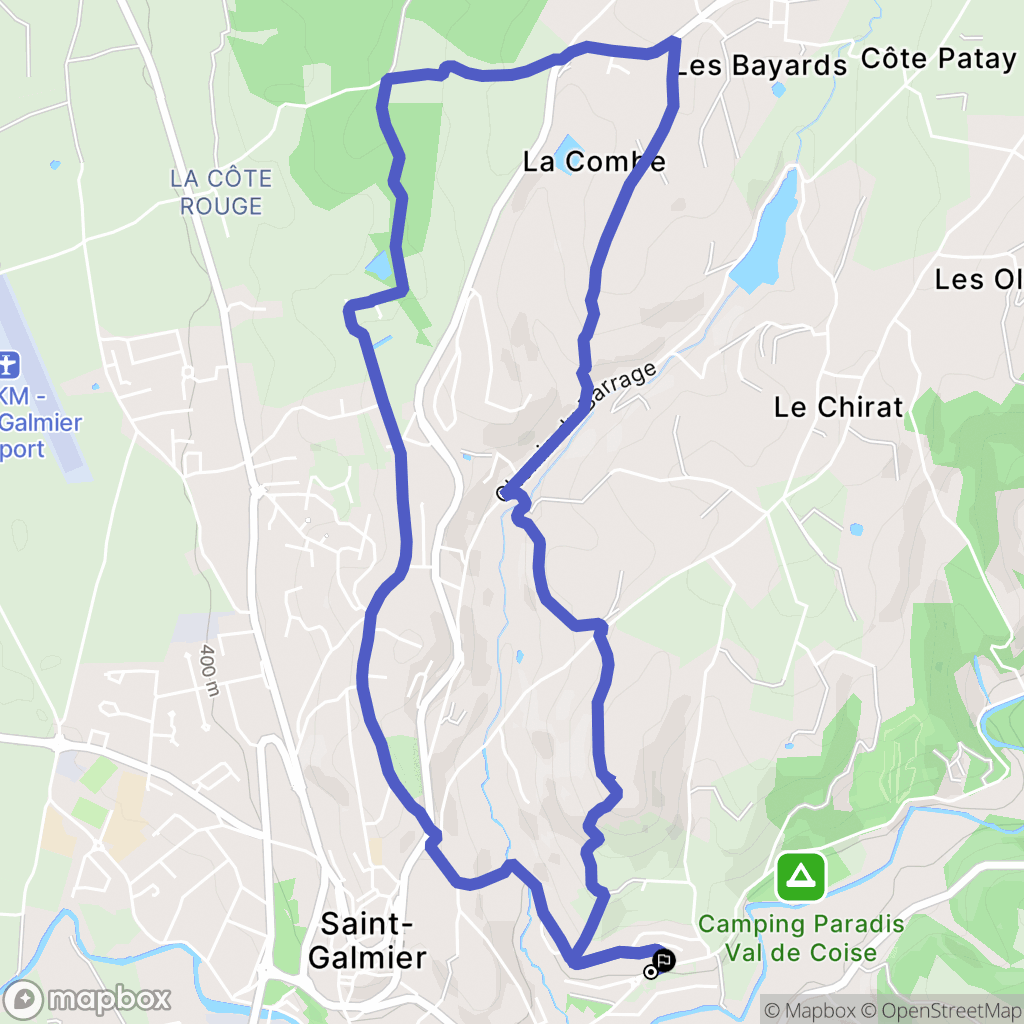 Saint-Galmier : carte du parcours de randonnée - France