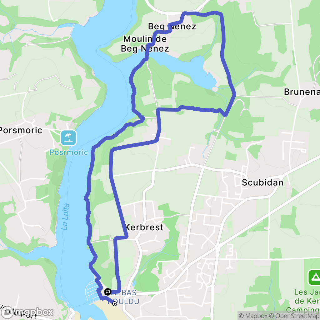 Guidel : carte du parcours de randonnée - France