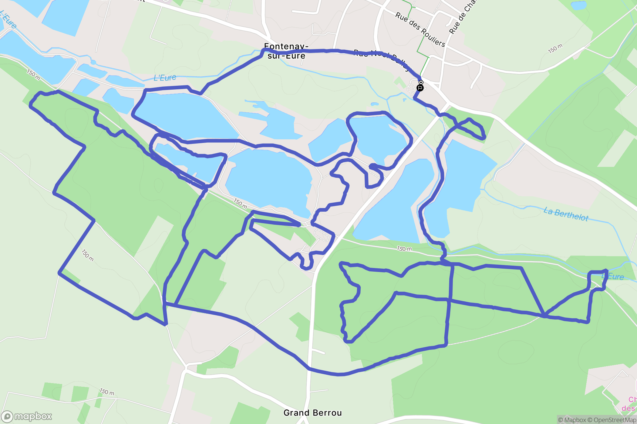 Fontenay-sur-Eure : carte du parcours de randonnée - France