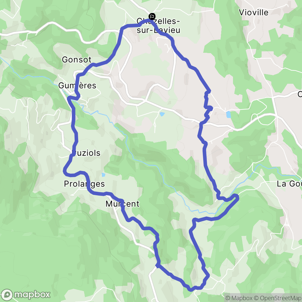 Chazelles-sur-Lavieu : carte du parcours de randonnée - France