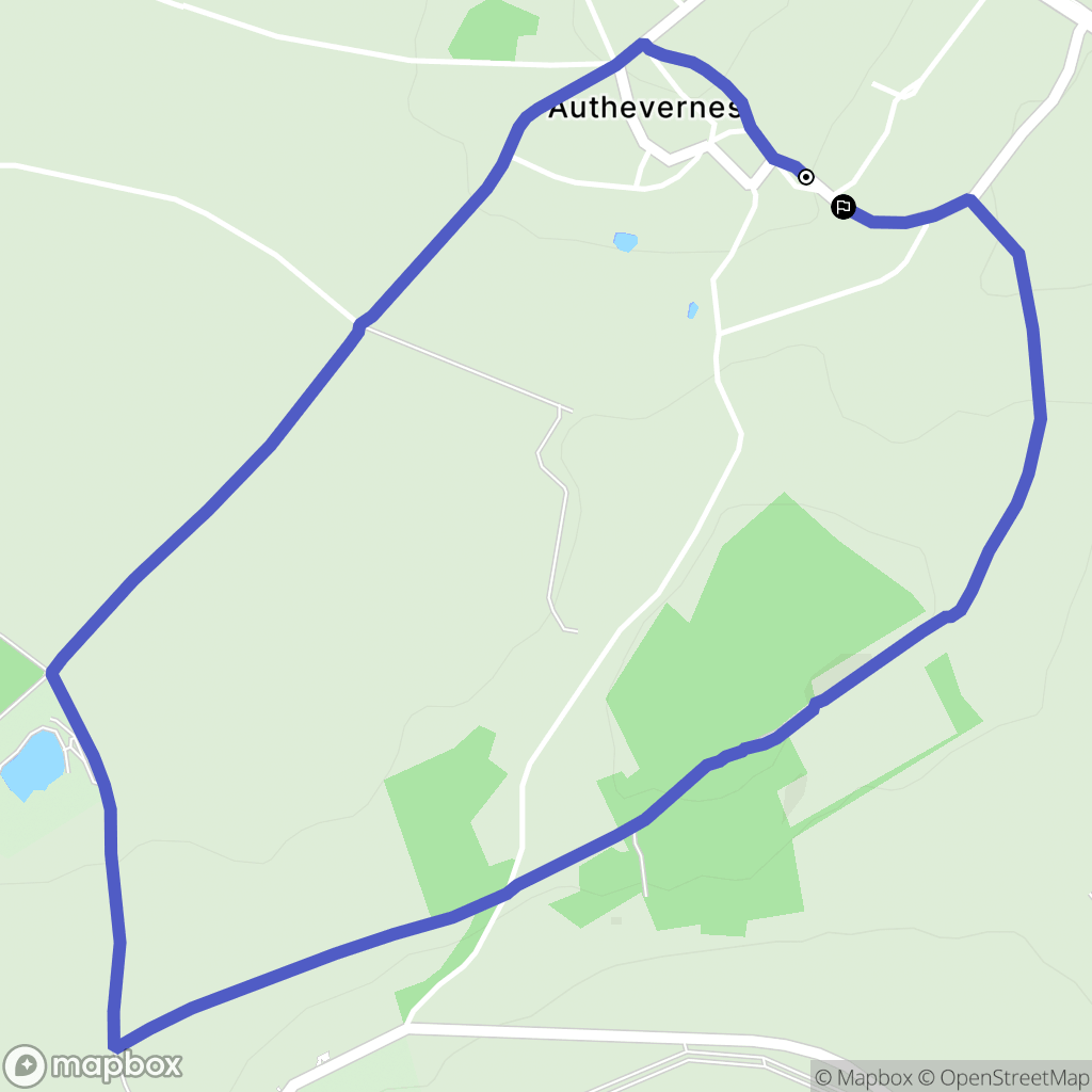 Authevernes : carte du parcours de randonnée - France