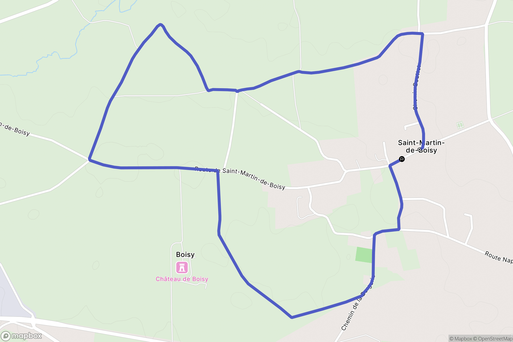Pouilly-les-Nonains : carte du parcours de randonnée - France