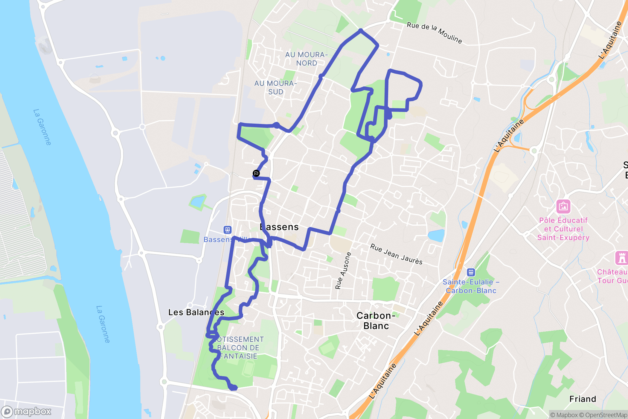 Bassens : carte du parcours de randonnée - France