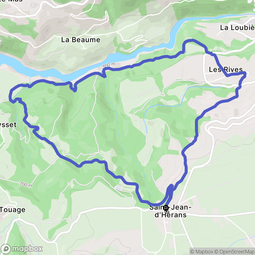 Saint-Jean-d'Hérans : carte du parcours de randonnée - France