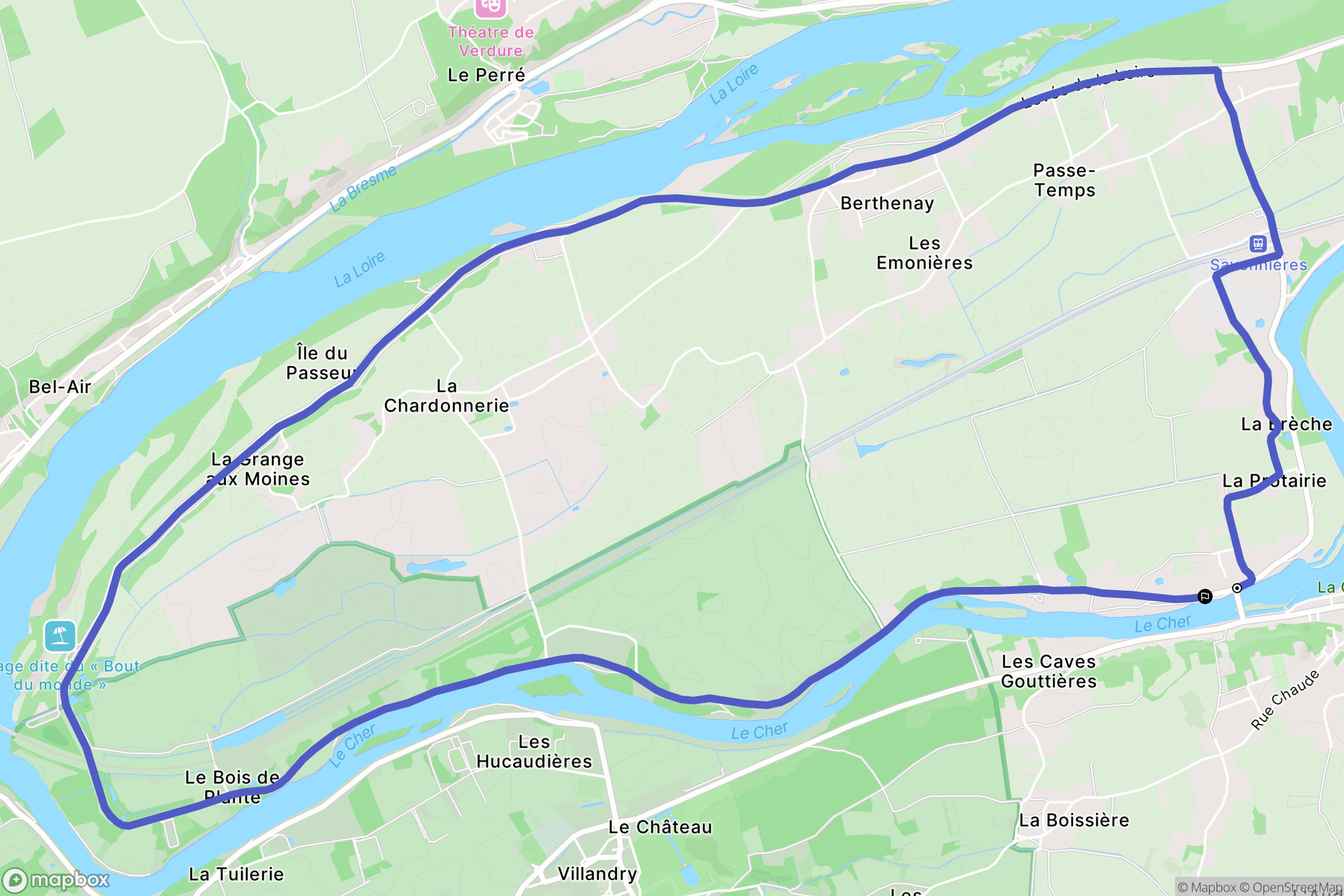 Savonnières : carte du parcours de randonnée - France