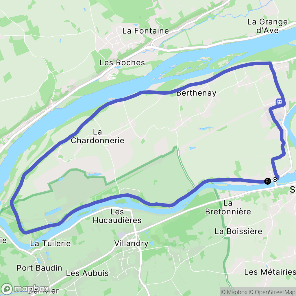 Savonnières : carte du parcours de randonnée - France