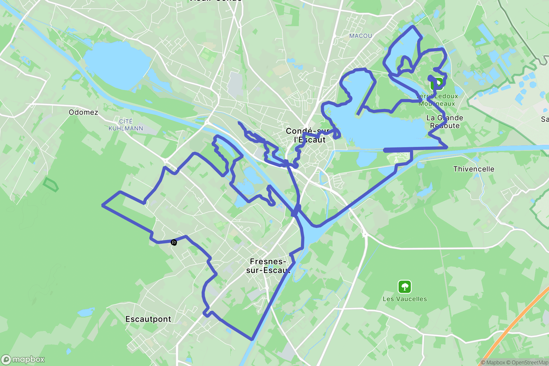 Fresnes-sur-Escaut : carte du parcours de randonnée - France